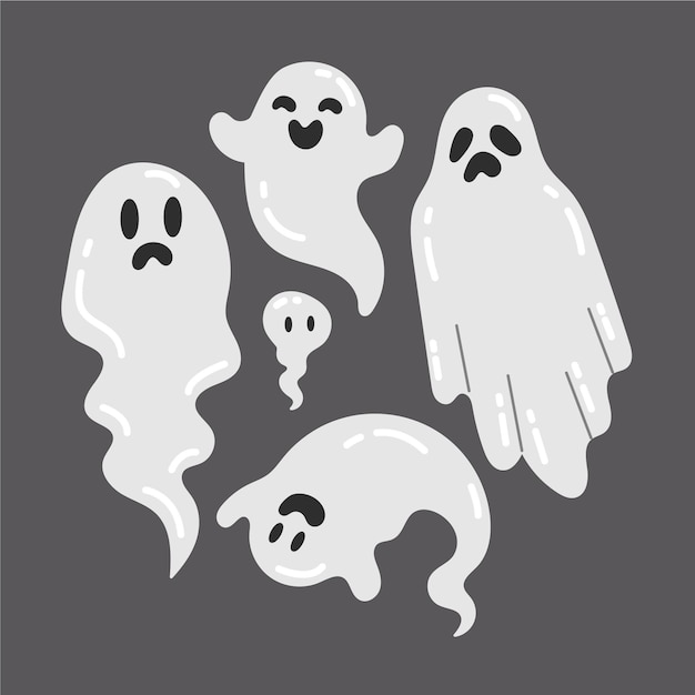 Free Vector | Hand drawn halloween ghost collection