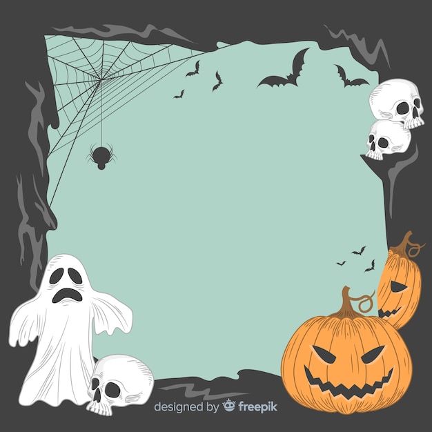 Free Vector | Hand drawn halloween ornamental frame