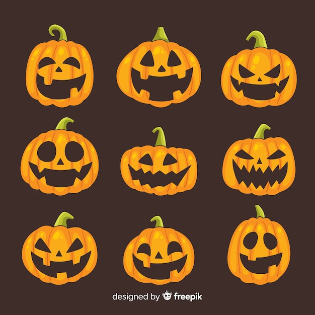 Free Vector | Hand drawn halloween pumpkin collection