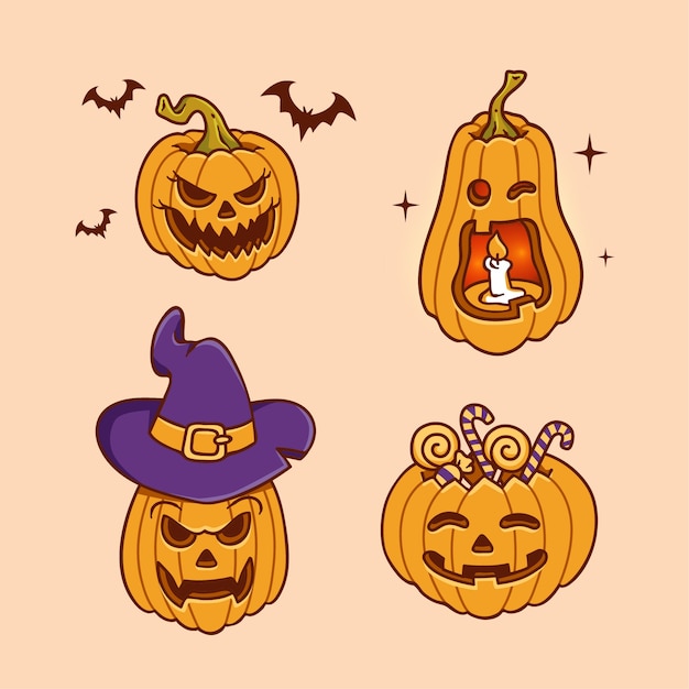 Premium Vector Hand Drawn Halloween Pumpkin