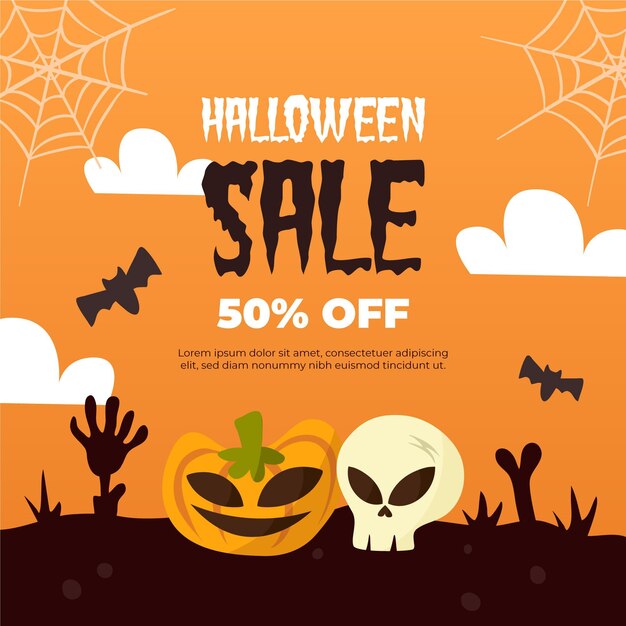 Free Vector | Hand drawn halloween sale