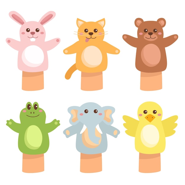 Free Vector Hand drawn hand puppets pack