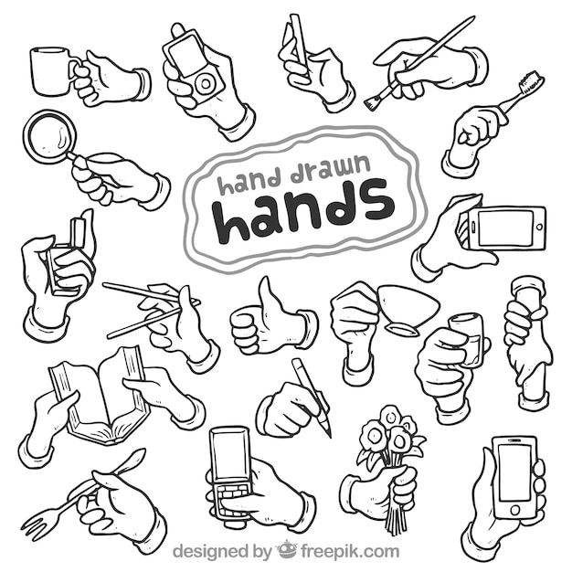 Download Free Vector | Hand drawn hands