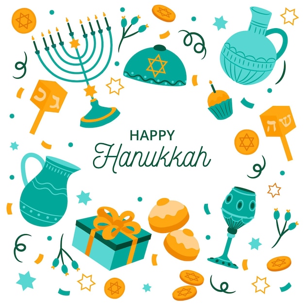 Free Vector | Hand drawn hanukkah concept