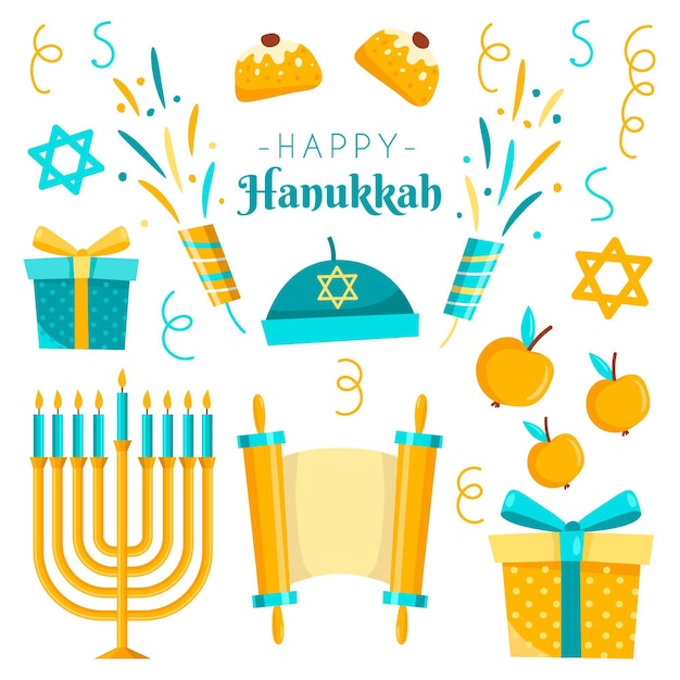 Premium Vector | Hand drawn hanukkah concept