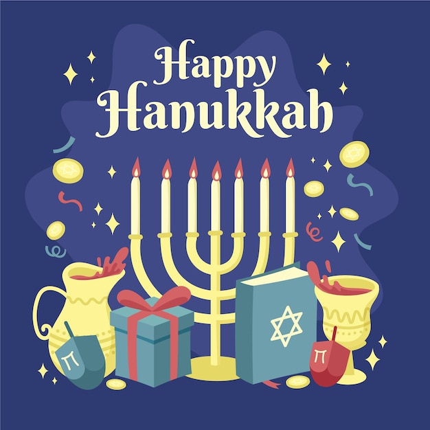 Premium Vector | Hand drawn hanukkah concept