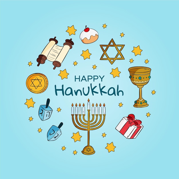 Free Vector Hand drawn hanukkah