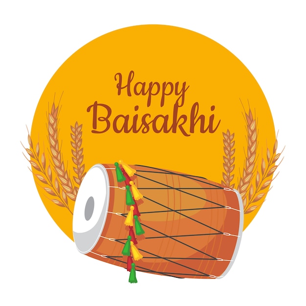 Hand-drawn happy baisakhi | Free Vector