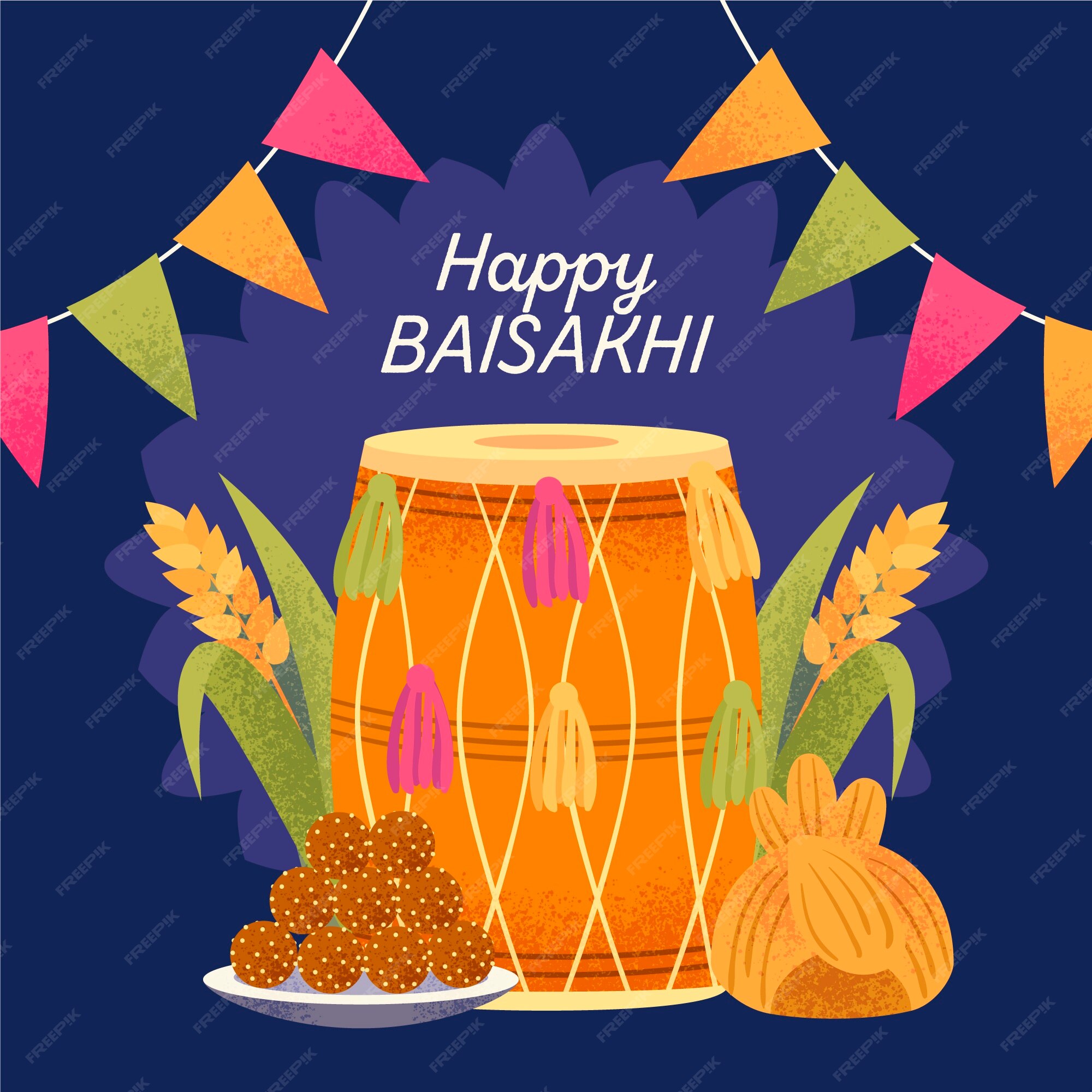 Free Vector | Hand drawn happy baisakhi