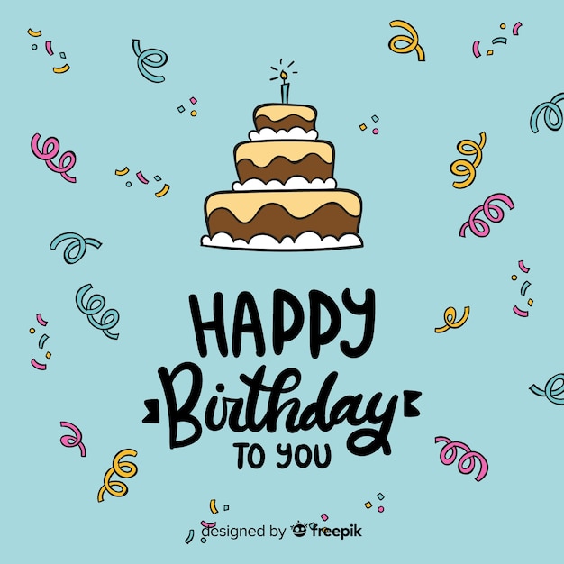 Free Vector | Hand drawn happy birthday background