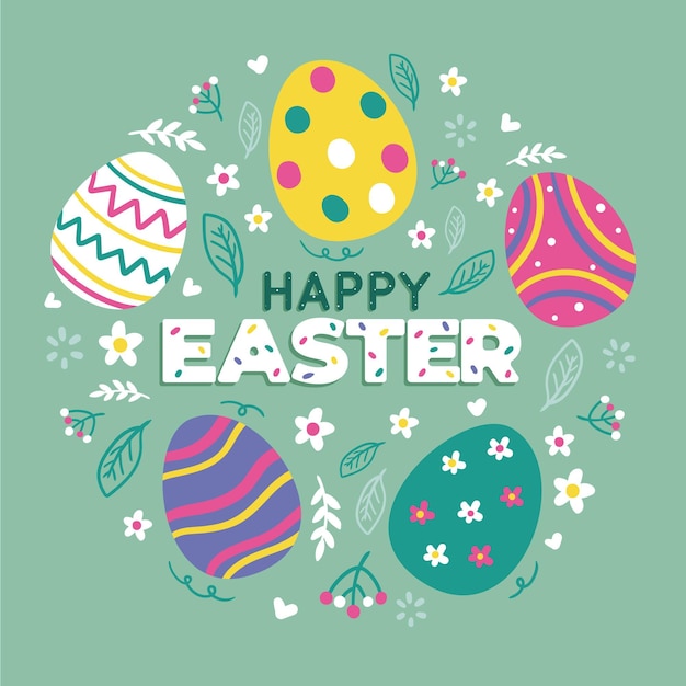 Free Vector | Hand drawn happy easter illustrated