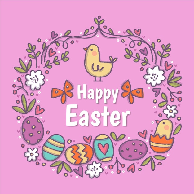 Free Vector | Hand-drawn happy easter illustration