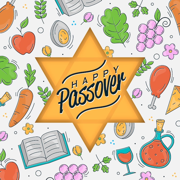 Free Vector | Hand drawn happy passover