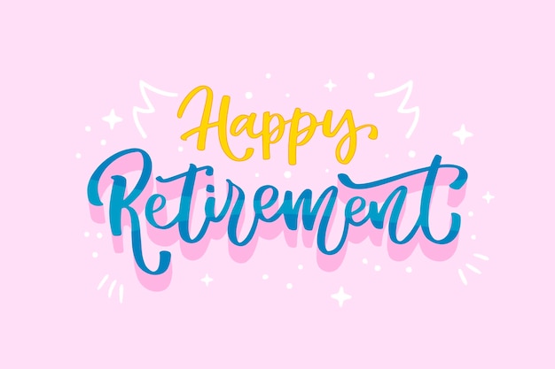 Free Vector | Hand drawn happy retirement lettering