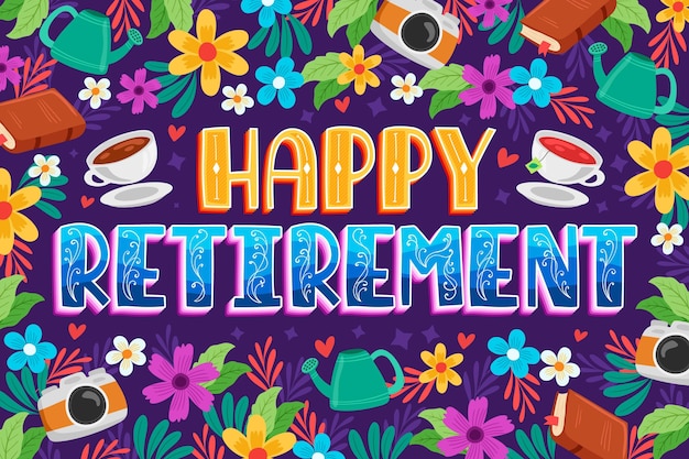 Free Vector | Hand drawn happy retirement lettering