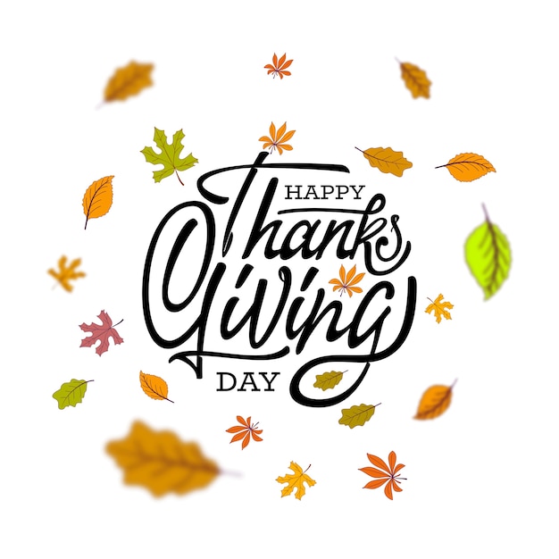 Premium Vector | Hand drawn happy thanksgiving typography. celebration ...