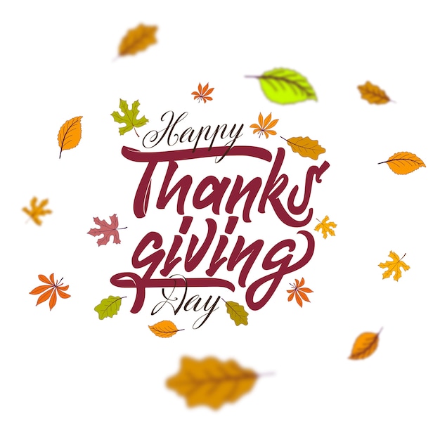 Premium Vector | Hand drawn happy thanksgiving typography