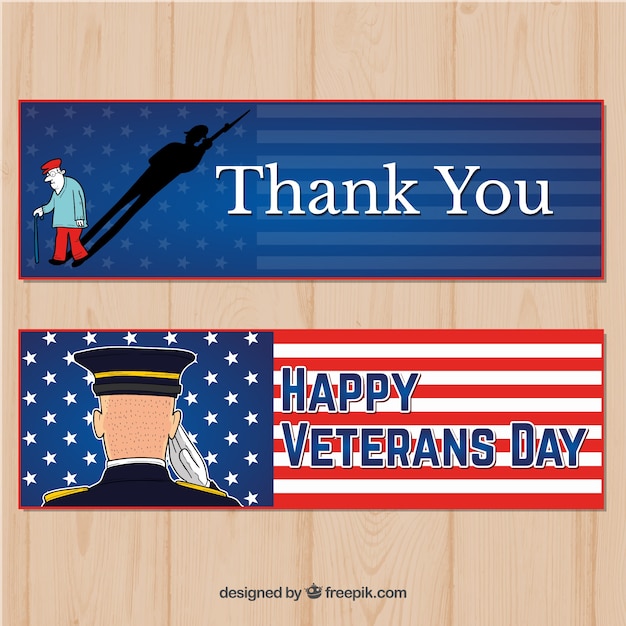 hand-drawn-happy-veterans-day-banners-vector-free-download