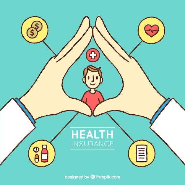 Free Vector Hand drawn health insurance concept