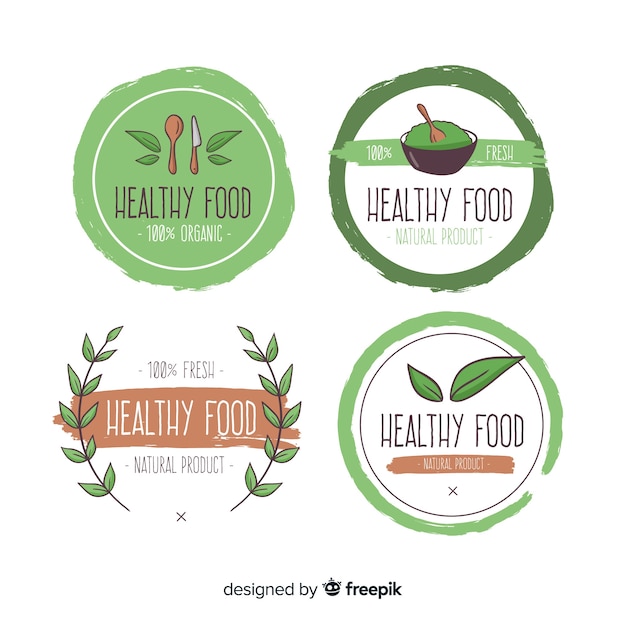 Download Free Hand Drawn Healthy Food Logo Set Free Vector Use our free logo maker to create a logo and build your brand. Put your logo on business cards, promotional products, or your website for brand visibility.