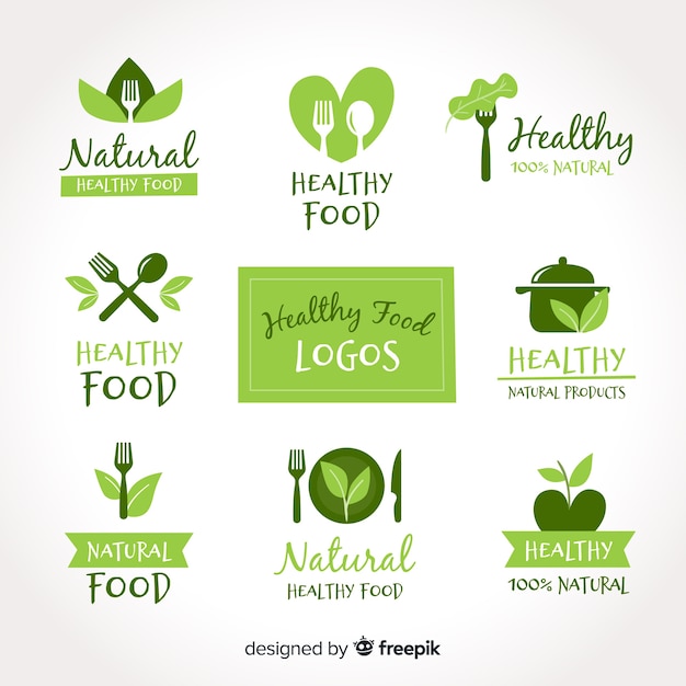 Download Free Hand Drawn Healthy Food Logo Set Free Vector Use our free logo maker to create a logo and build your brand. Put your logo on business cards, promotional products, or your website for brand visibility.