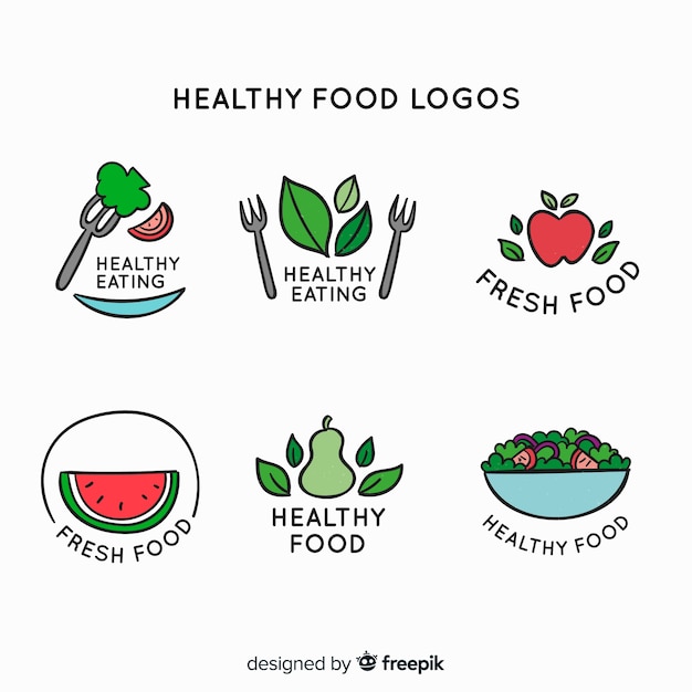 Download Free Download Free Hand Drawn Healthy Food Logo Set Vector Freepik Use our free logo maker to create a logo and build your brand. Put your logo on business cards, promotional products, or your website for brand visibility.