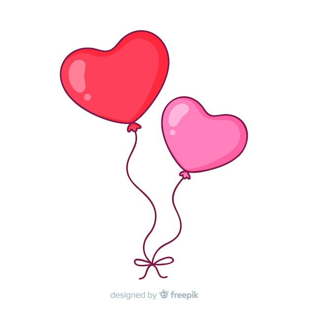 Free Vector | Hand drawn heart balloons background