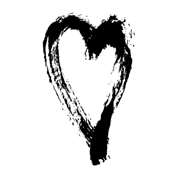 Premium Vector | Hand drawn heart. black brush in the shape of a heart ...