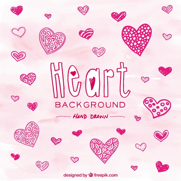 Free Vector | Hand drawn hearts background