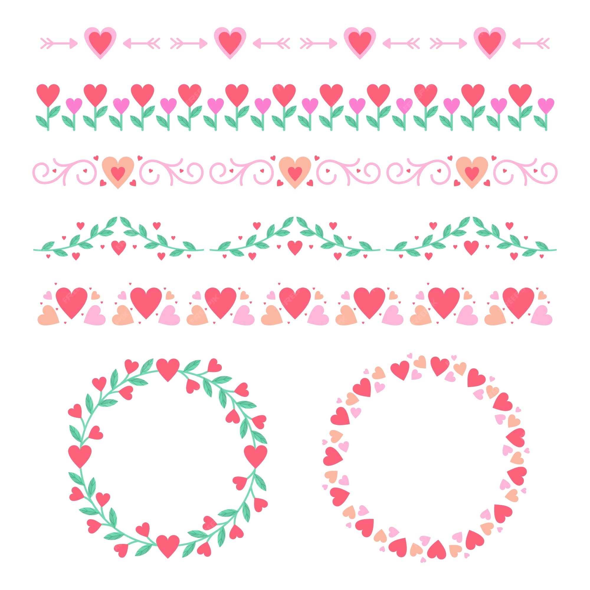 Free Vector | Hand drawn hearts border and frame design