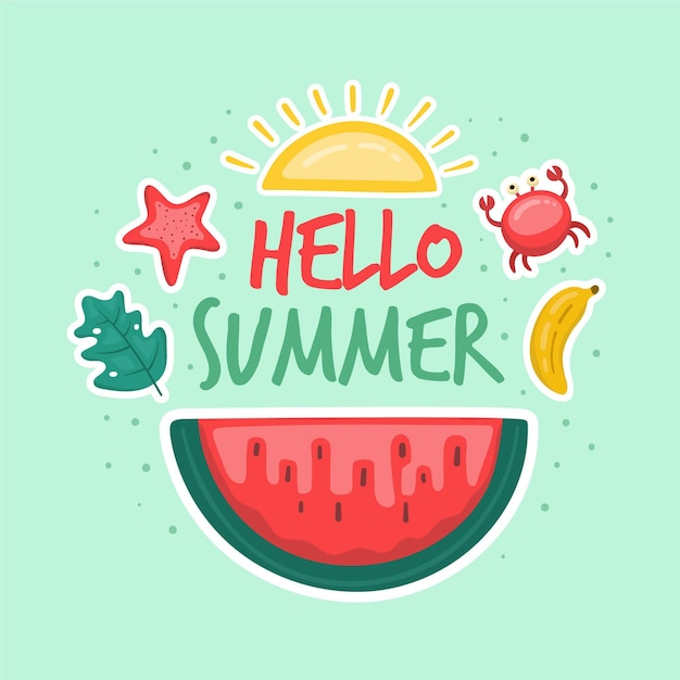 Free Vector | Hand drawn hello summer concept