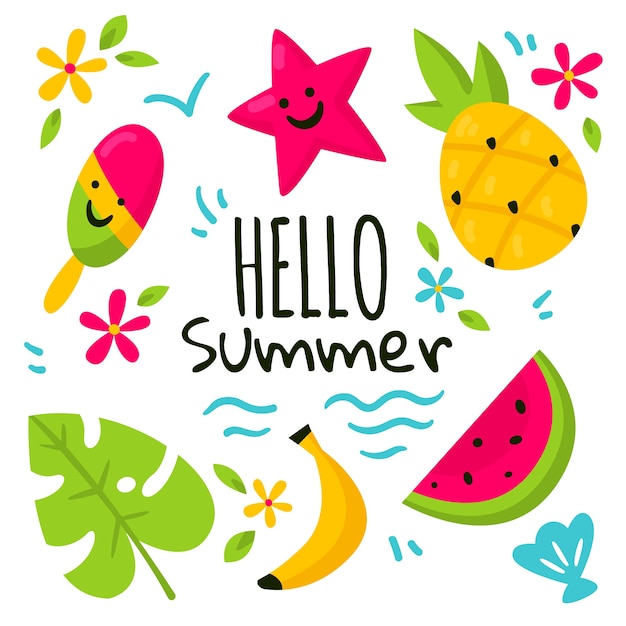 Free Vector | Hand drawn hello summer