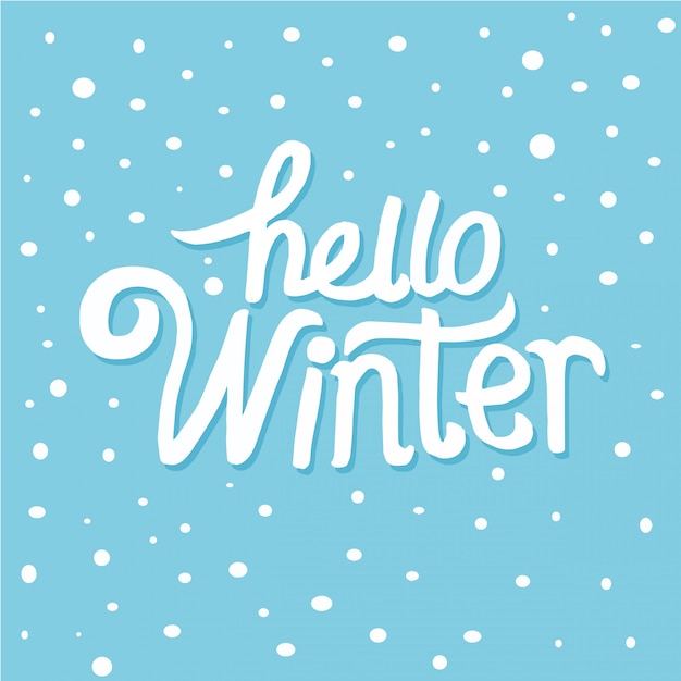 Premium Vector | Hand drawn hello winter word