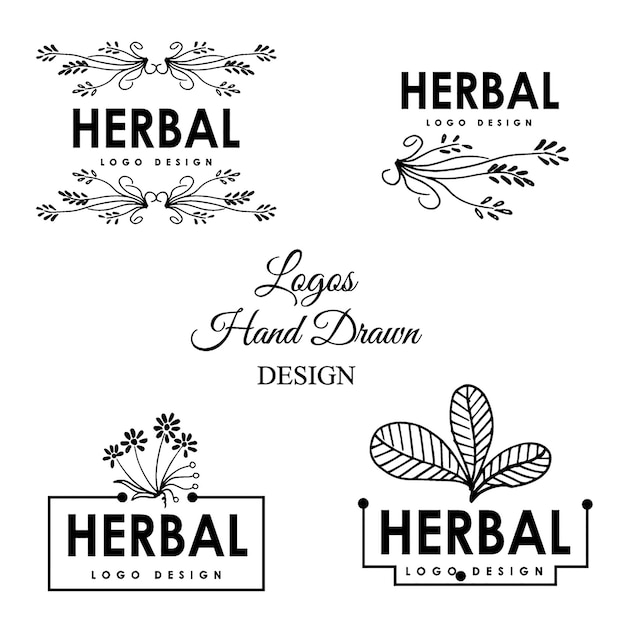 Download Free Hand Drawn Herbs Logo Design Free Vector Use our free logo maker to create a logo and build your brand. Put your logo on business cards, promotional products, or your website for brand visibility.