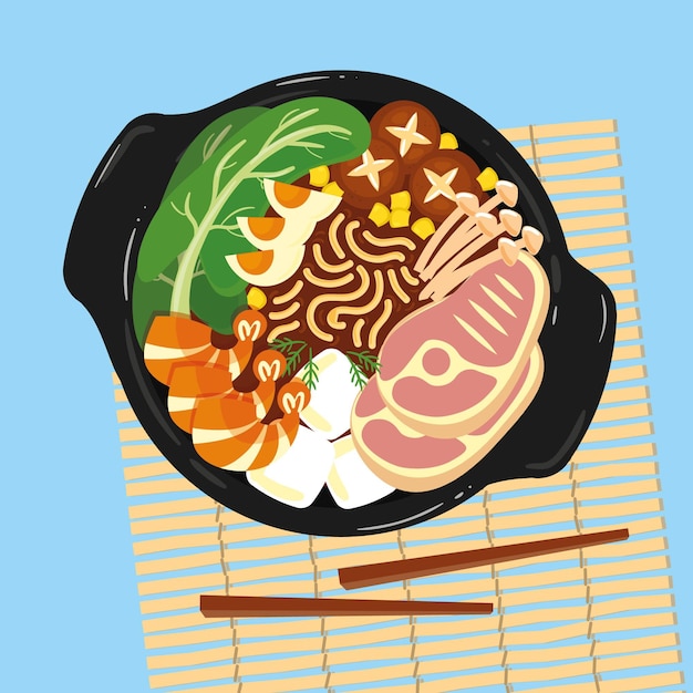 Premium Vector | Hand drawn hot pot illustration