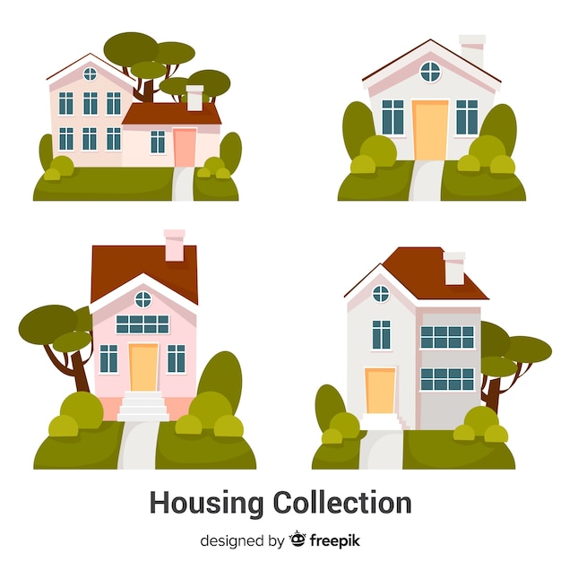 Free Vector | Hand drawn houses pack