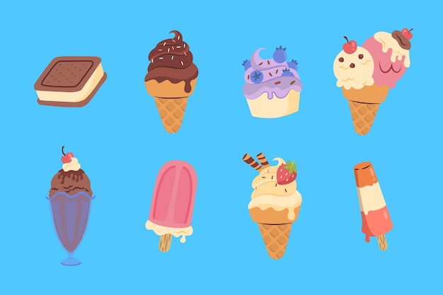 Free Vector Hand Drawn Ice Cream Collection