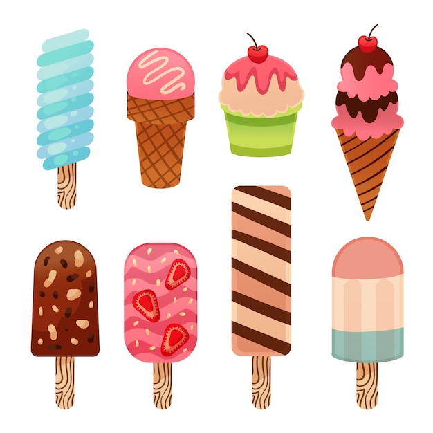 Free Vector Hand Drawn Ice Cream Collection