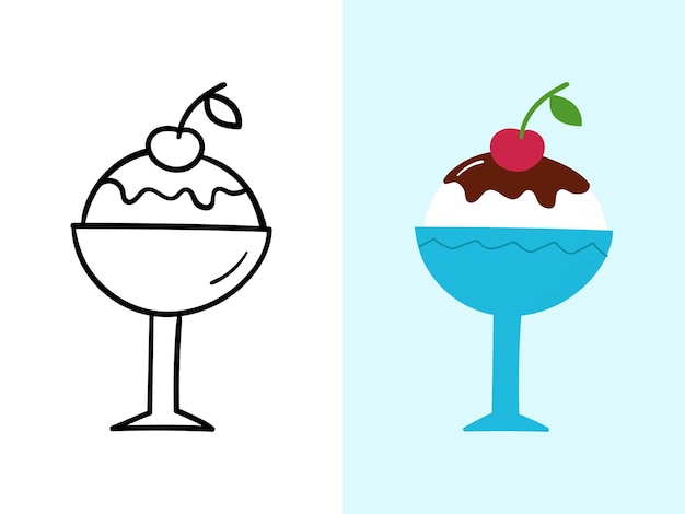 Premium Vector | Hand drawn ice cream in a cup. doodle sketch. vector ...