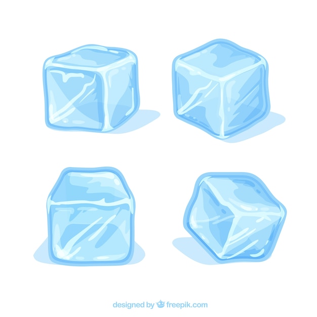 Free Vector | Hand drawn ice cube collection