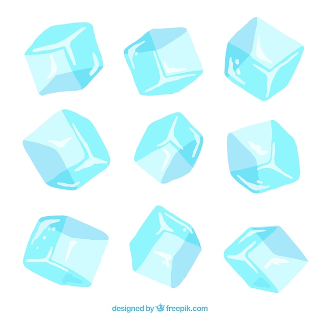 Free Vector | Hand drawn ice cube collection