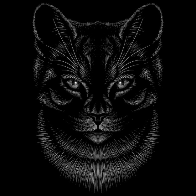 Premium Vector Hand drawn illustration in chalk style of cat