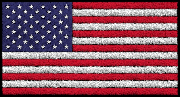 Hand drawn illustration in chalk style of usa flag Premium Vector