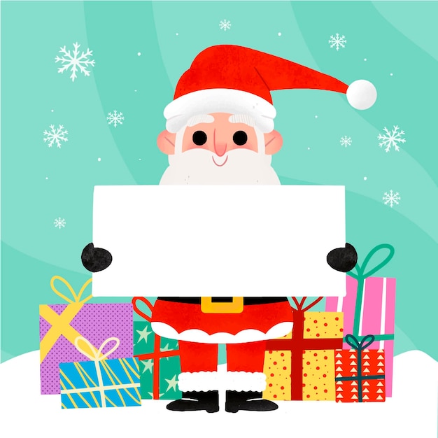 Free Vector | Hand drawn illustration of christmas character holding ...