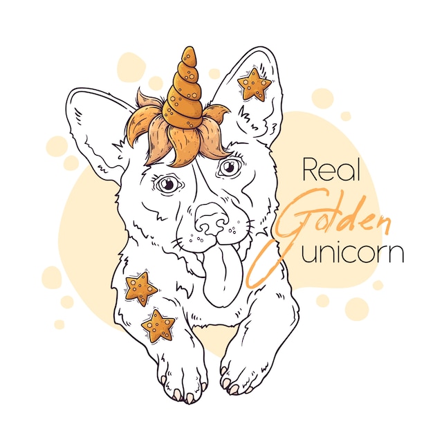 undercover corgi in unicorn