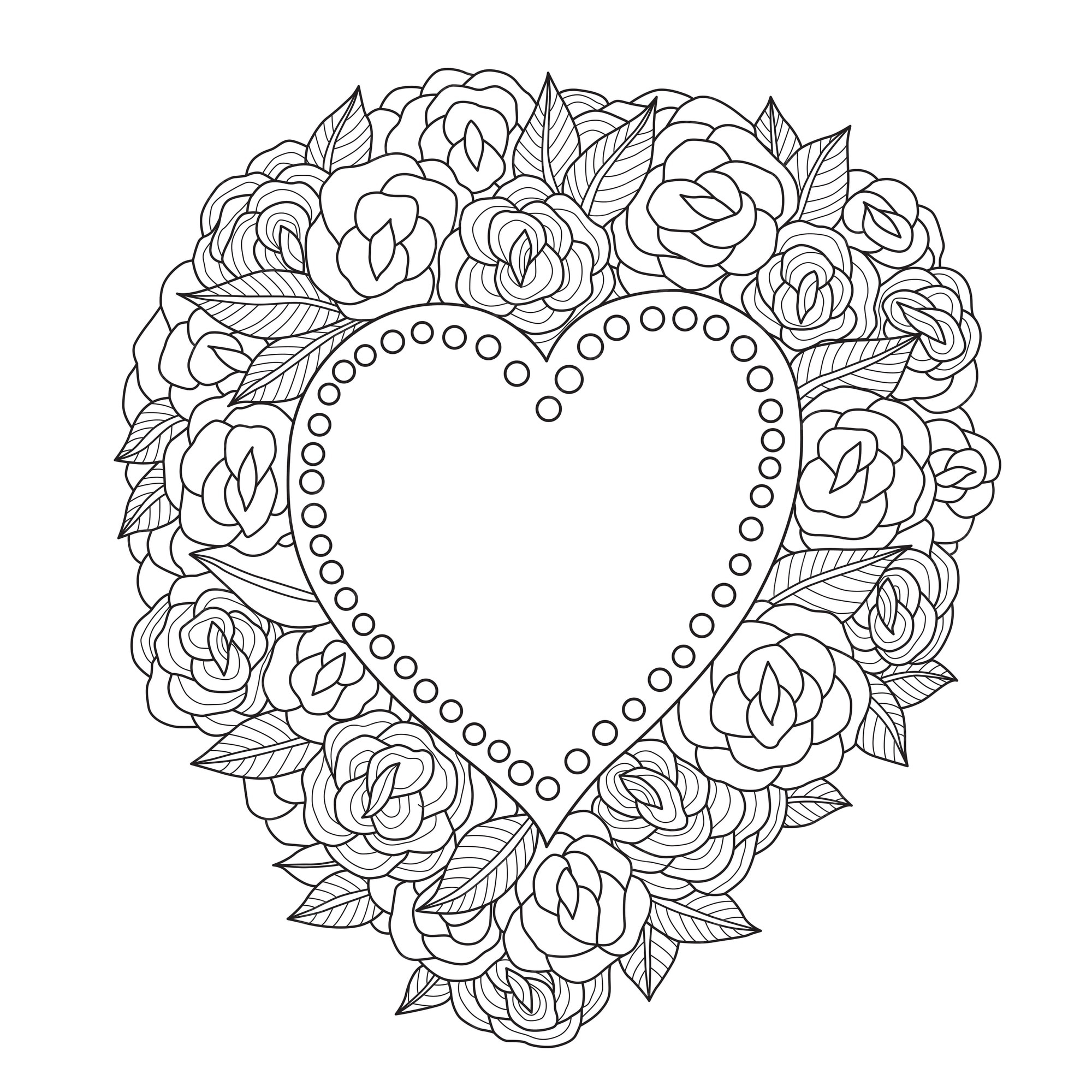 Premium Vector Hand drawn illustration of roses and heart