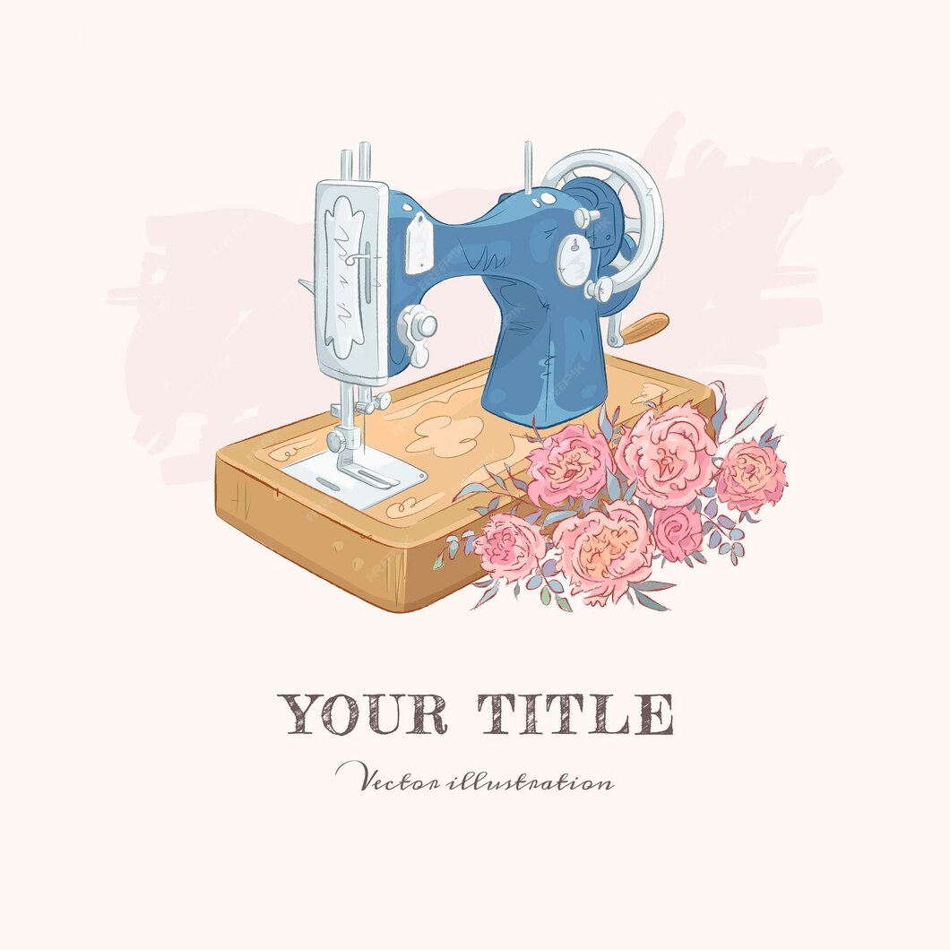 Premium Vector Hand Drawn Illustration Of Sewing Machine And Flowers