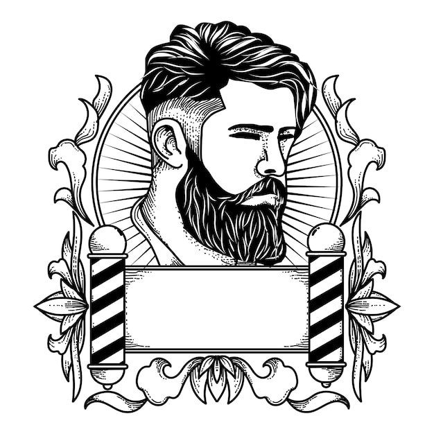 Download Free Hand Drawn Ilustration Barber Shop Logo Template Premium Vector Use our free logo maker to create a logo and build your brand. Put your logo on business cards, promotional products, or your website for brand visibility.