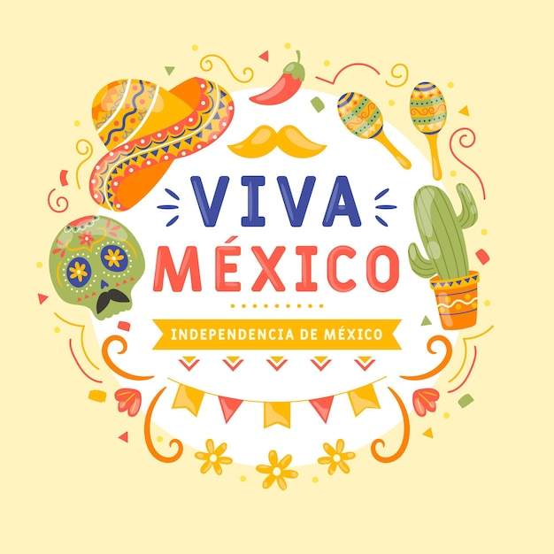 Free Vector | Hand drawn independencia de méxico