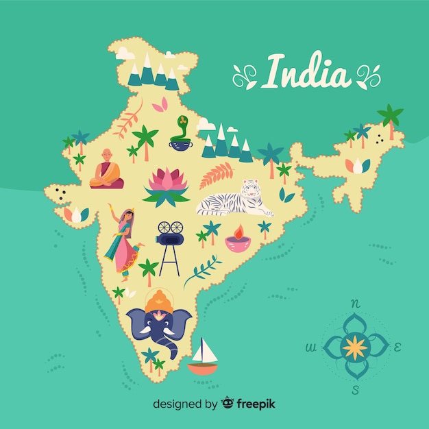 India Map Wallpaper Art